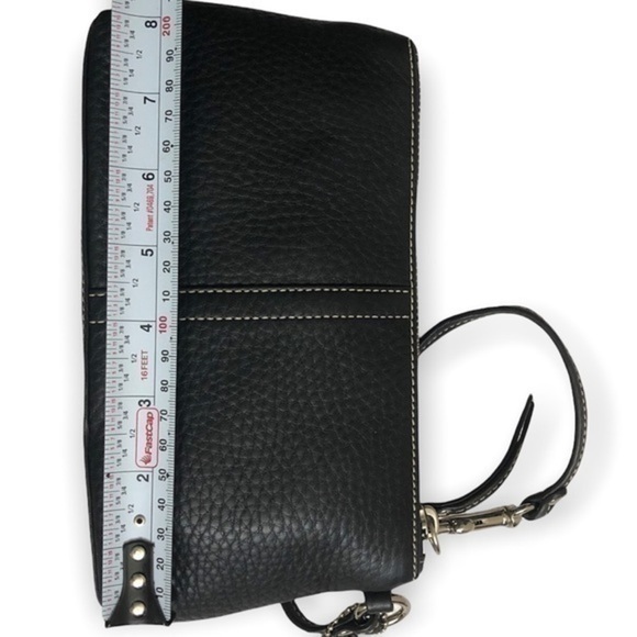 Coach black pebbles leather wristlet bag